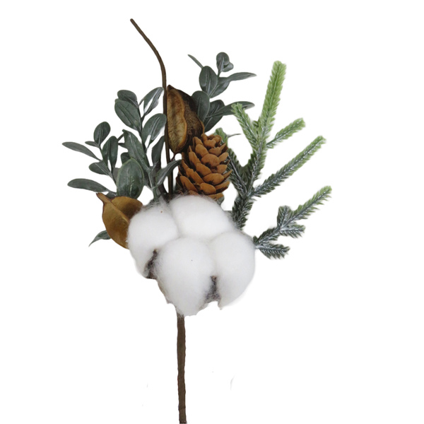 Haste Pick Com Algodão E Pinha 20cm | Formosinha